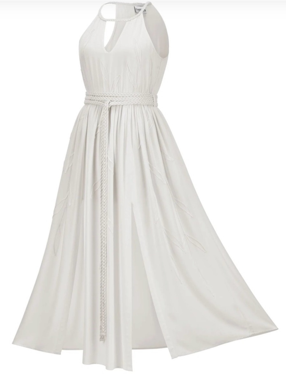 NWOT Holy Clothing Athena Maxi Dress, white medium